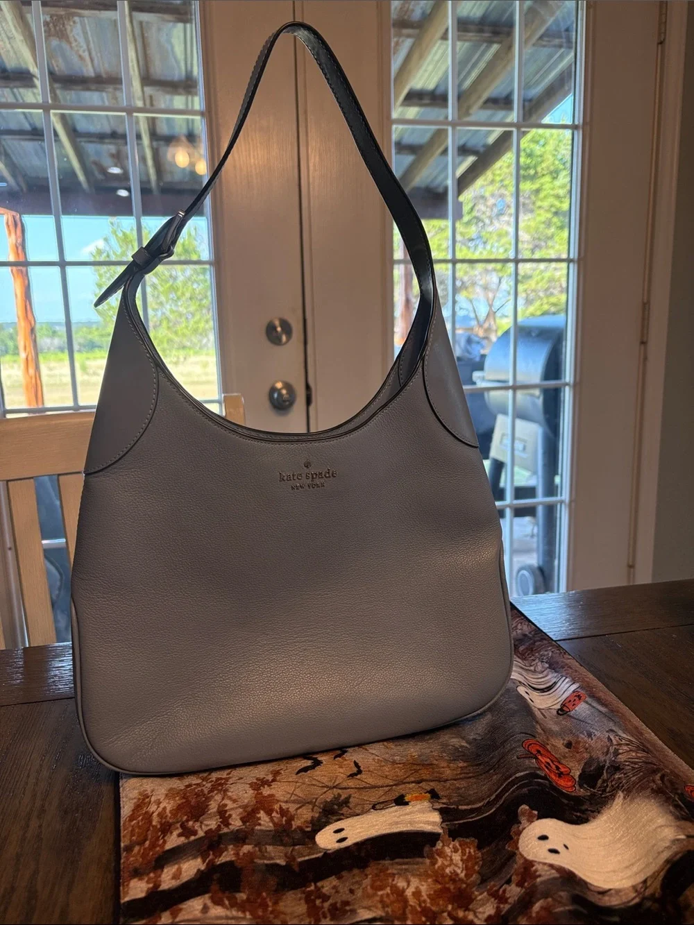 kate spade Light Blue Pebbled Leather Small Shoulder Bag